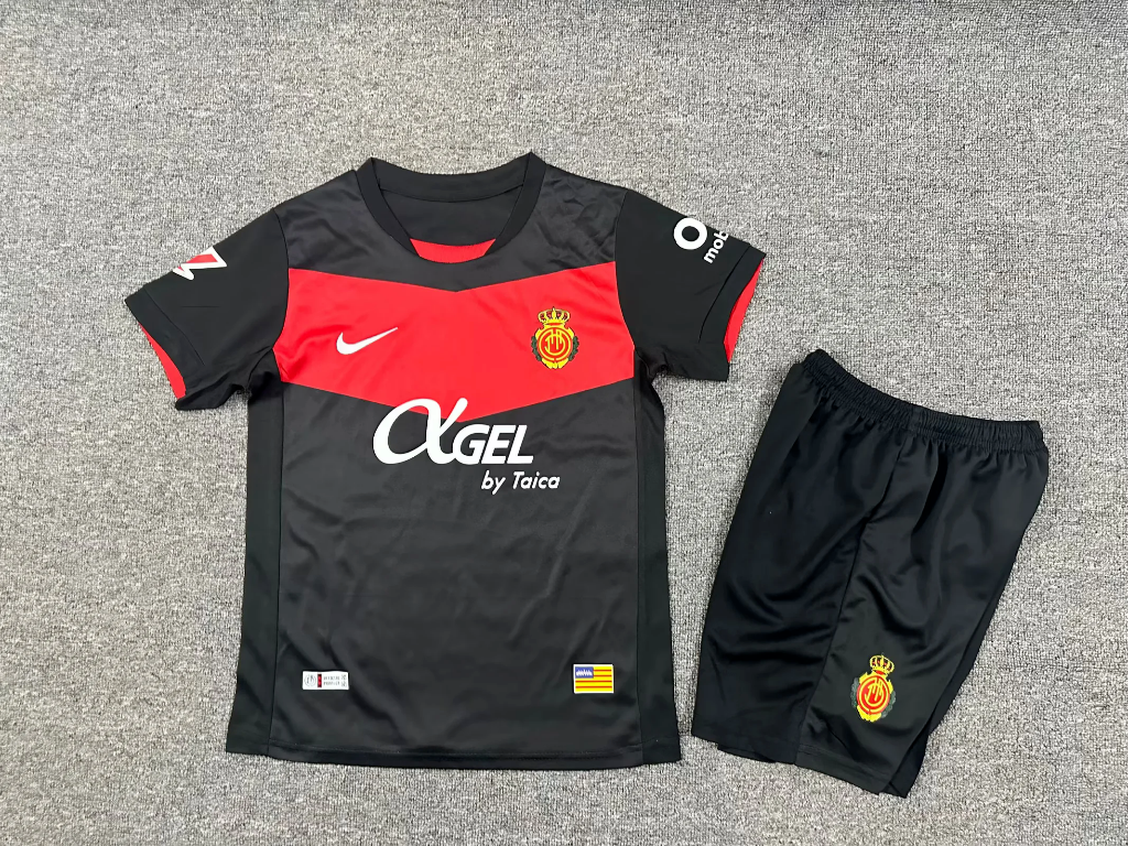 Mallorca 25/26 Black 3rd Away Kids Jersey Set