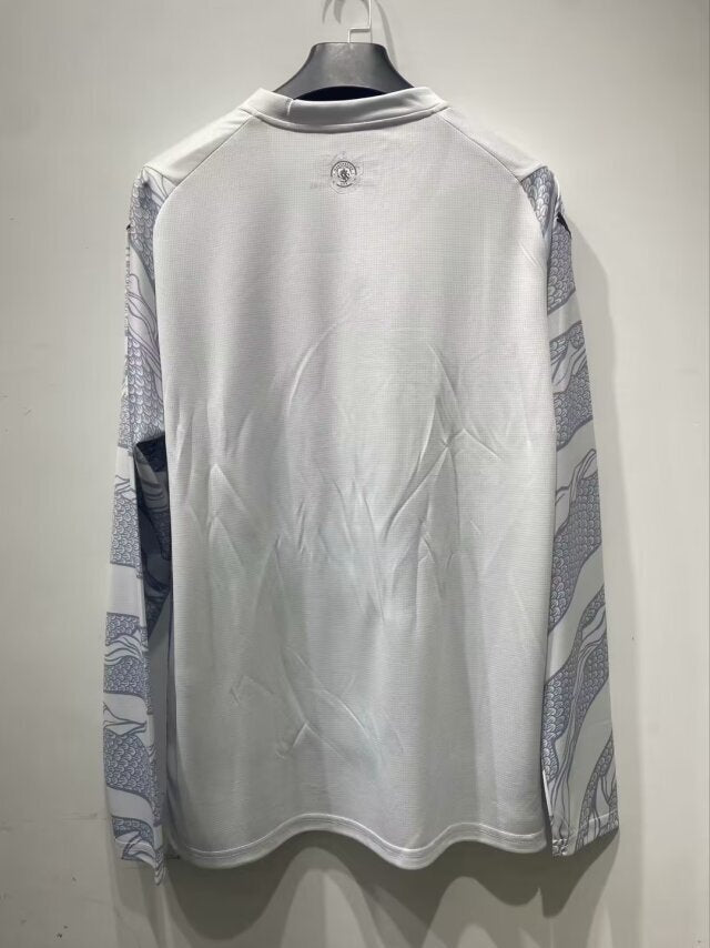 Manchester City 2023/24 White Chinese Dragon Year Long Sleeves Jersey