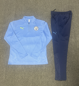 Manchester City 24/25 Adults/Kids 1/4 Blue Zip Full Sleeve Training Suit - Concept Kits