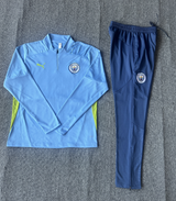 Manchester City 24/25 Adults/Kids 1/4 Sky Blue Zip Long Sleeve Training Suit - Concept Kits