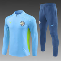 Manchester City 24/25 Adults/Kids 1/4 Sky Blue Zip Long Sleeve Training Suit - Concept Kits