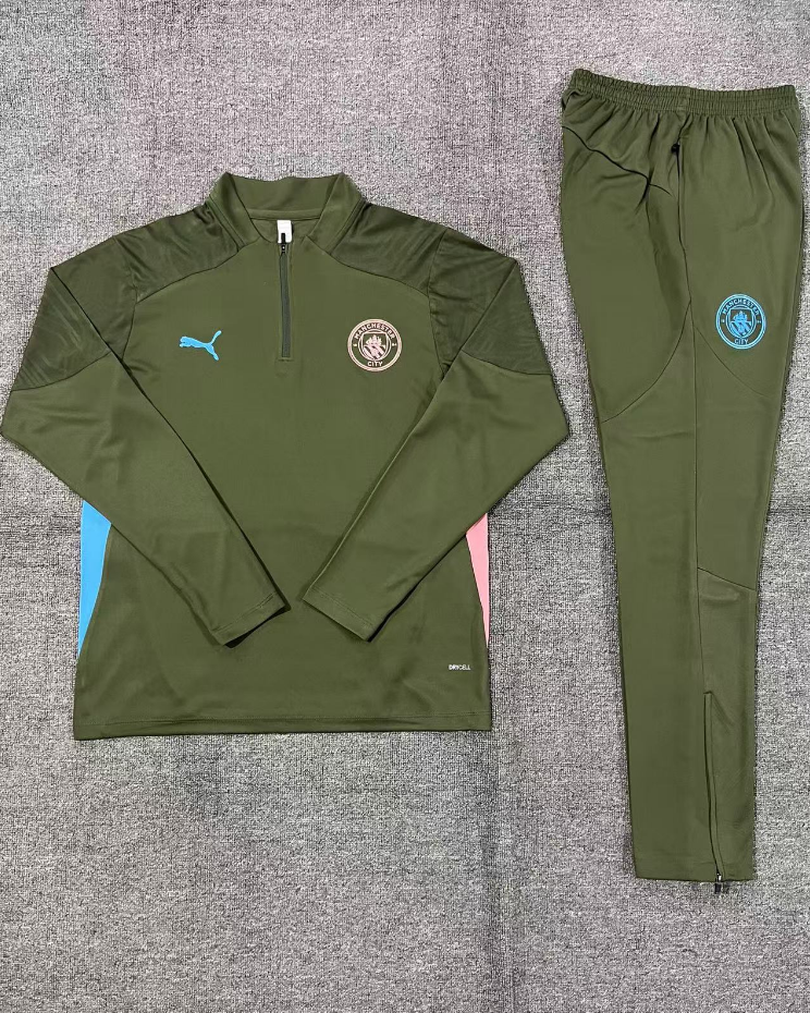 Manchester City 24/25 Green Adults/Kids Long Sleeve-Tracksuit Set - Concept Kits