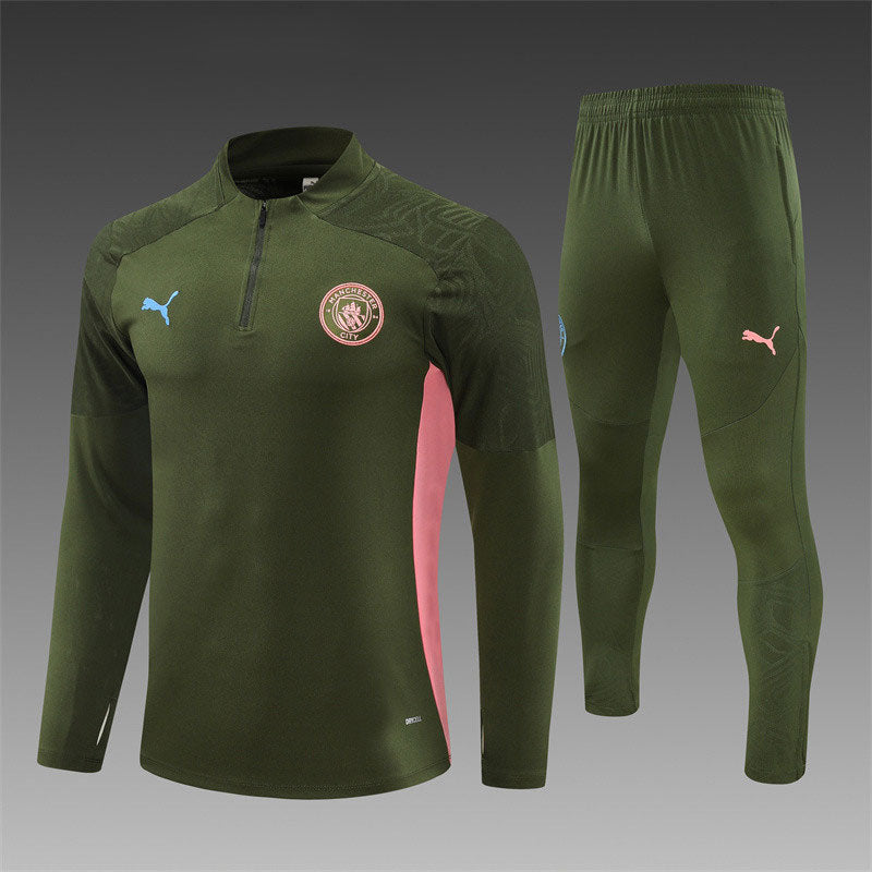 Manchester City 24/25 Green Adults/Kids Long Sleeve-Tracksuit Set - Concept Kits