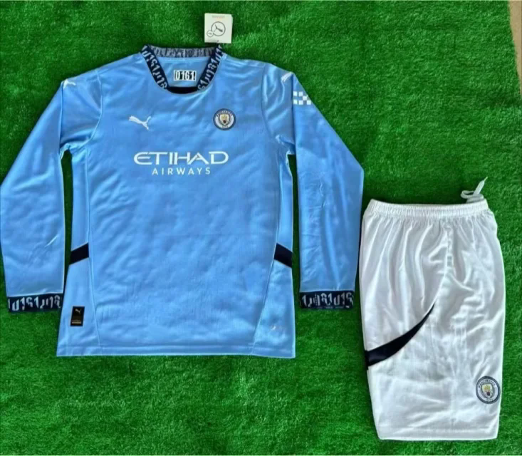 Manchester City 24/25 Men Home Long Sleeve Jersey Kit - Concept Kits