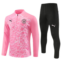 Manchester City 24/25 Pink Adults/Kids Pre-Match Long Sleeve Tracksuit Set - Concept Kits