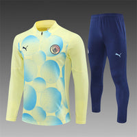 Manchester City 24/25 Yellow Adults/Kids Long Sleeve Tracksuit Set - Concept Kits