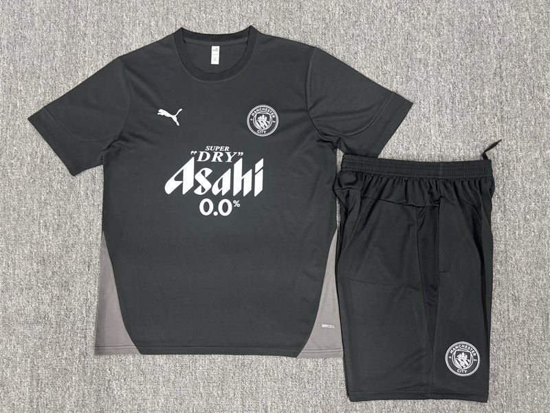 Manchester City 25/26 Black/Gray Kids Jersey Set