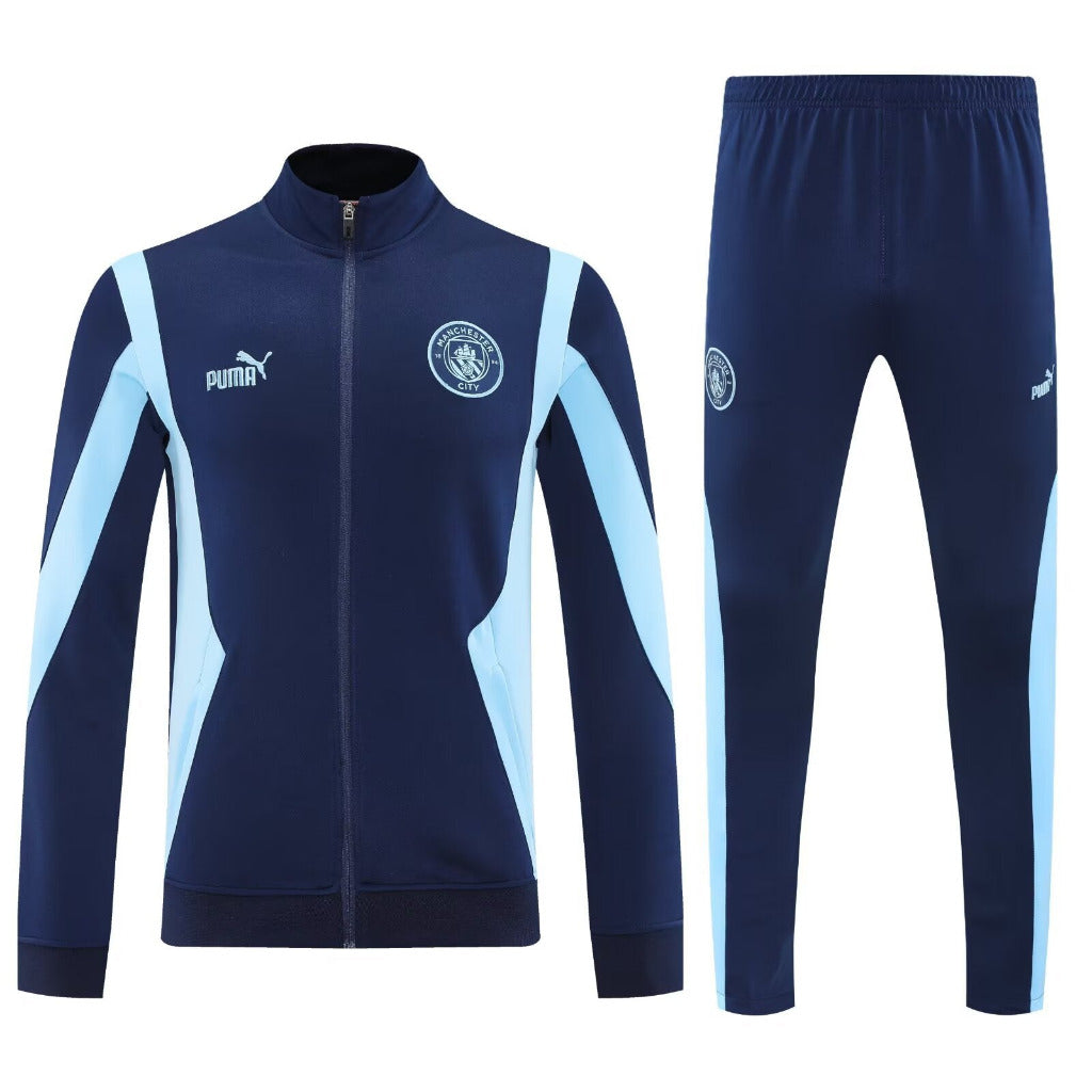 Manchester City 25/26 Blue Full-Zip Adult Tracksuit Set - Concept Kits