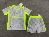 Manchester City 25/26 Gray/Green 3rd Kids Jersey Set