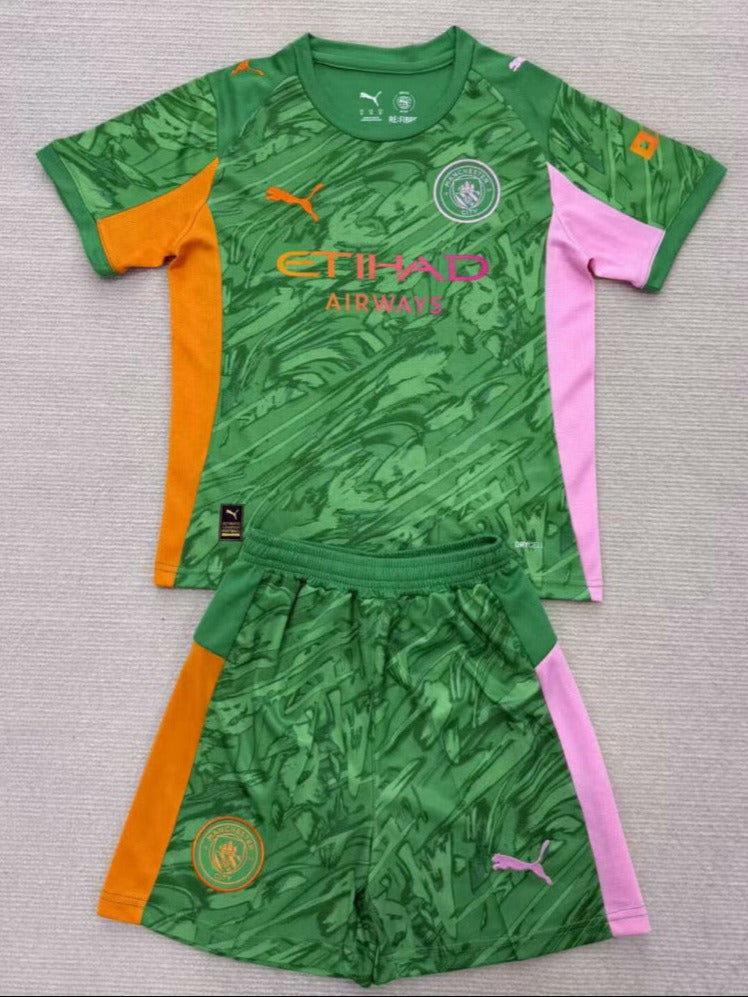 Manchester City 25/26 Green Goalkeeper Kids Kit - Concept Kits