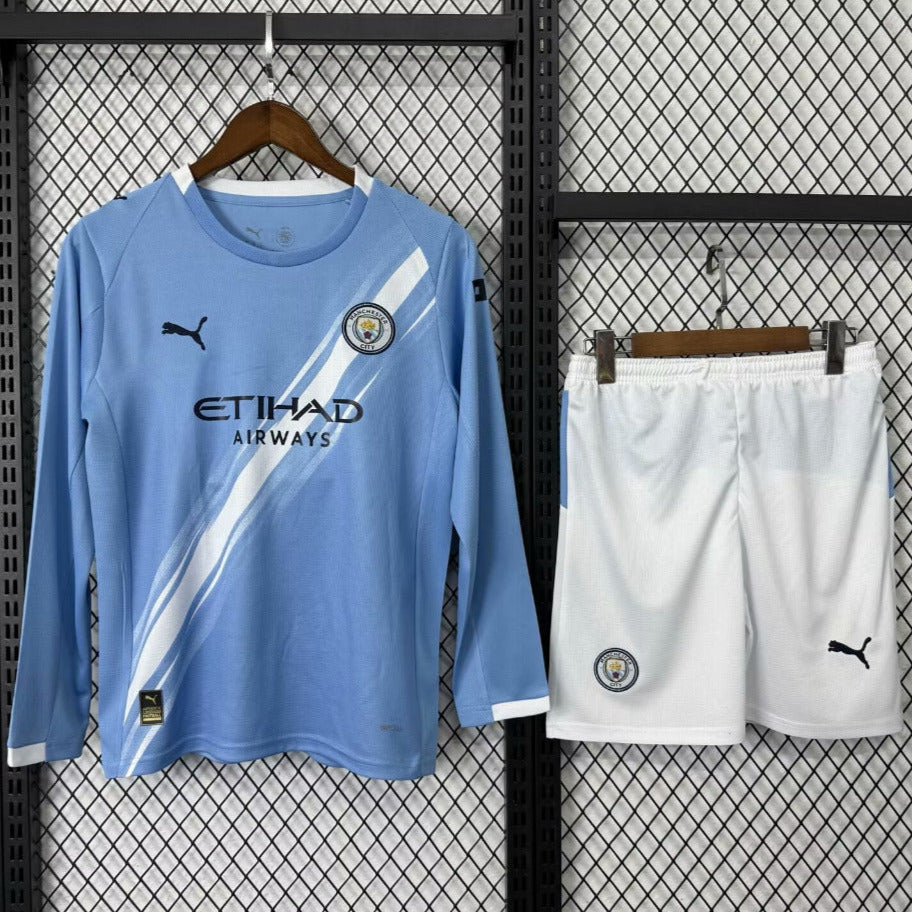 Manchester City 25/26 Home Long Sleeve Kids Kit - Concept Kits