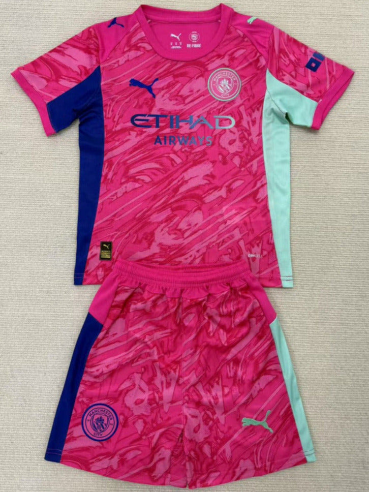 Manchester City 25/26 Pink Goalkeeper Kids Kit - Concept Kits