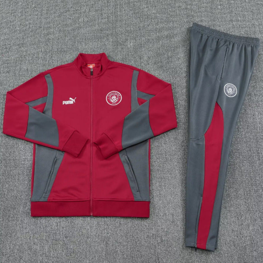 Manchester City 25/26 Red Full-Zip Adult Tracksuit Set - Concept Kits