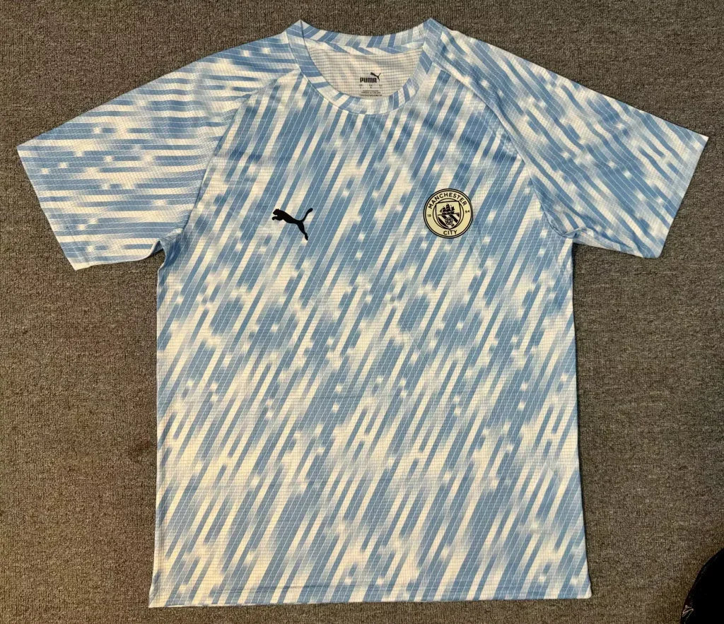 Manchester City 25/26 White Blue Training Jersey