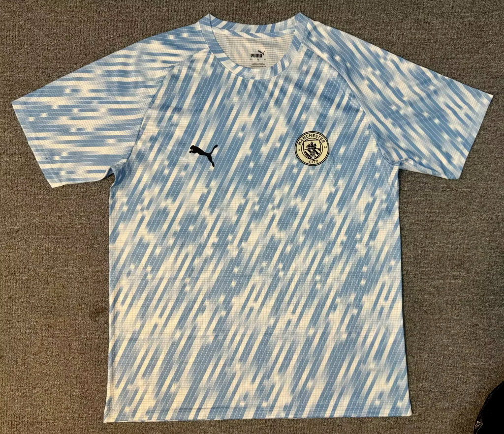 Manchester City 25/26 White Blue Training Jersey