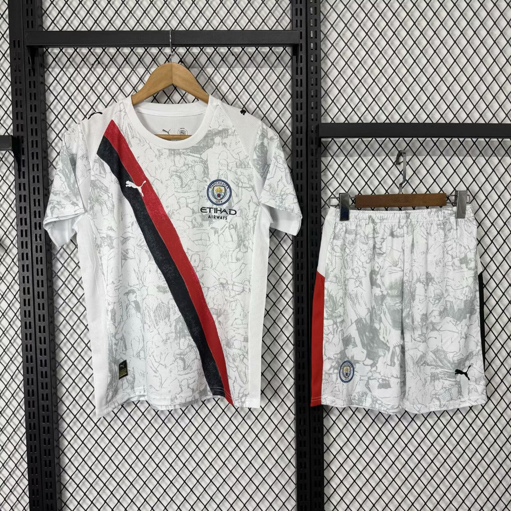 Manchester City 25/26 White Home Away Kids Kit - Concept Kits