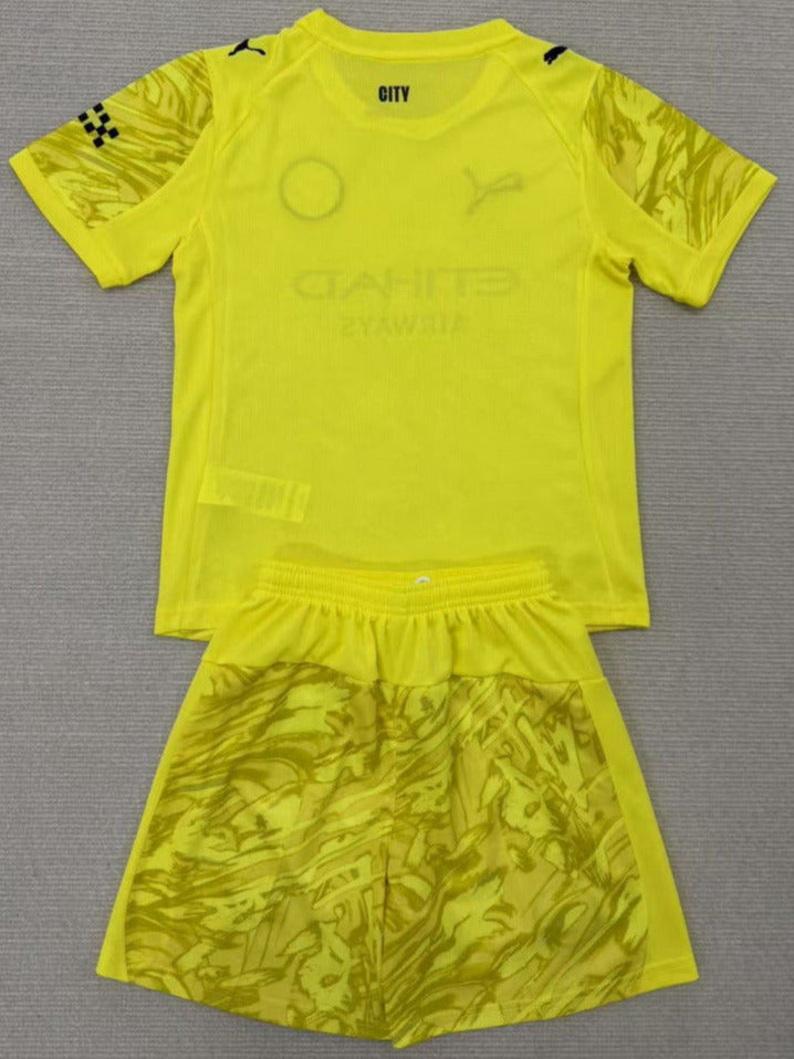 Manchester City 25/26 Yellow Goalkeeper Kids Kit - Concept Kits