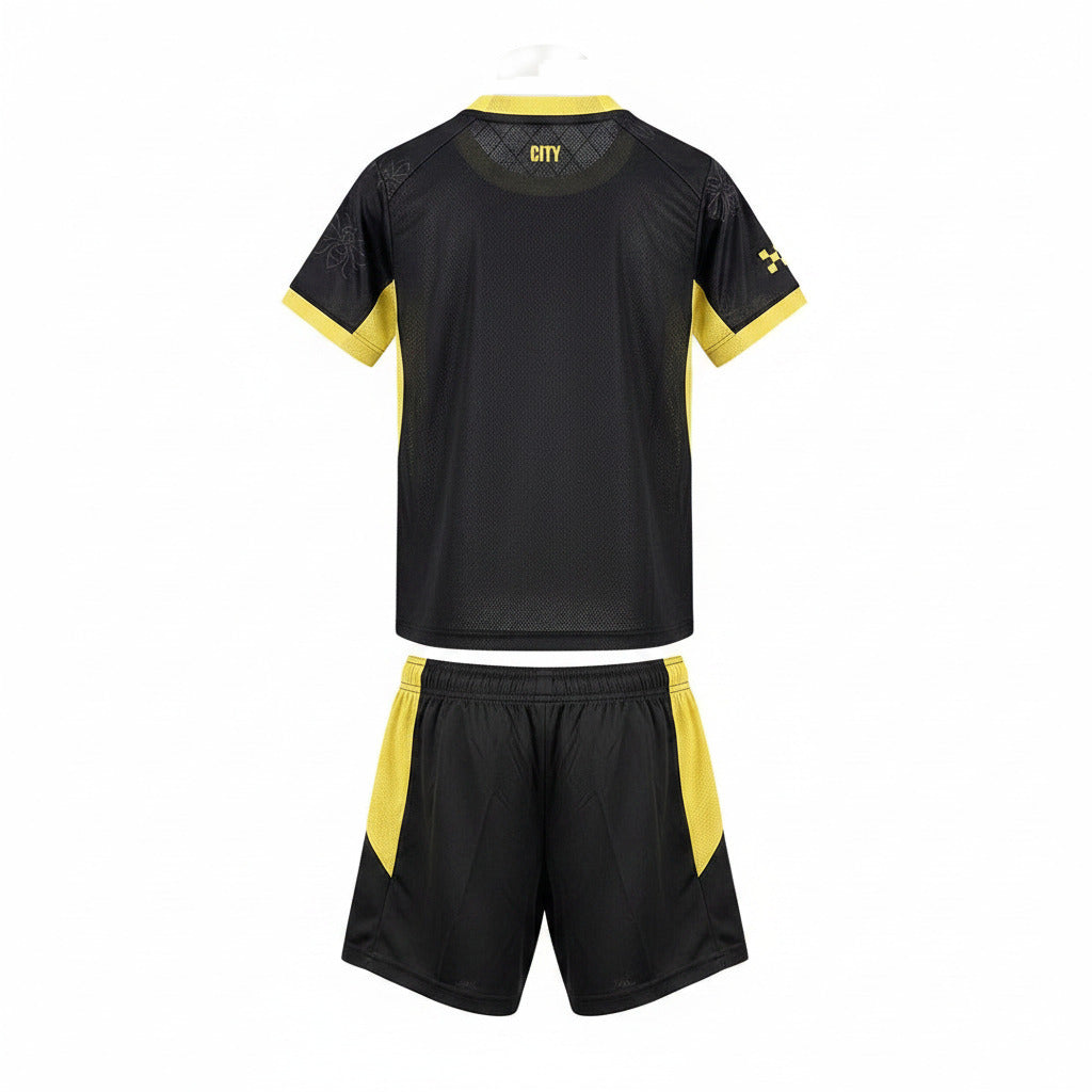 Manchester City 26/27 Black/Yellow Away Kids Jersey Set