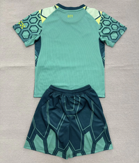 Manchester City 26/27 Green Honeycomb Goalkeeper Kids Jersey Set