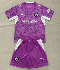 Manchester City 26/27 Purple/White Goalkeeper Kids Jersey Set