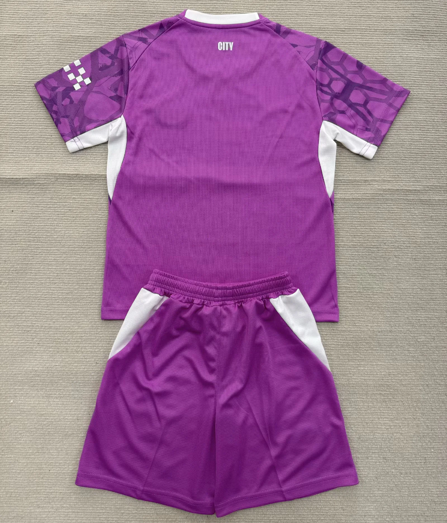 Manchester City 26/27 Purple/White Goalkeeper Kids Jersey Set