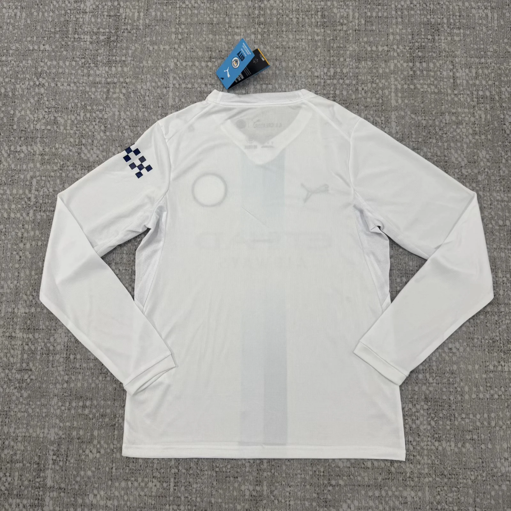 Manchester City 26/27 White/Blue Gradient Stripe 3rd Away Long Sleeve Jersey