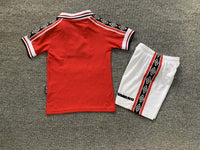 Manchester United 1998/00 Vintage Retro Home Kids Jersey Set