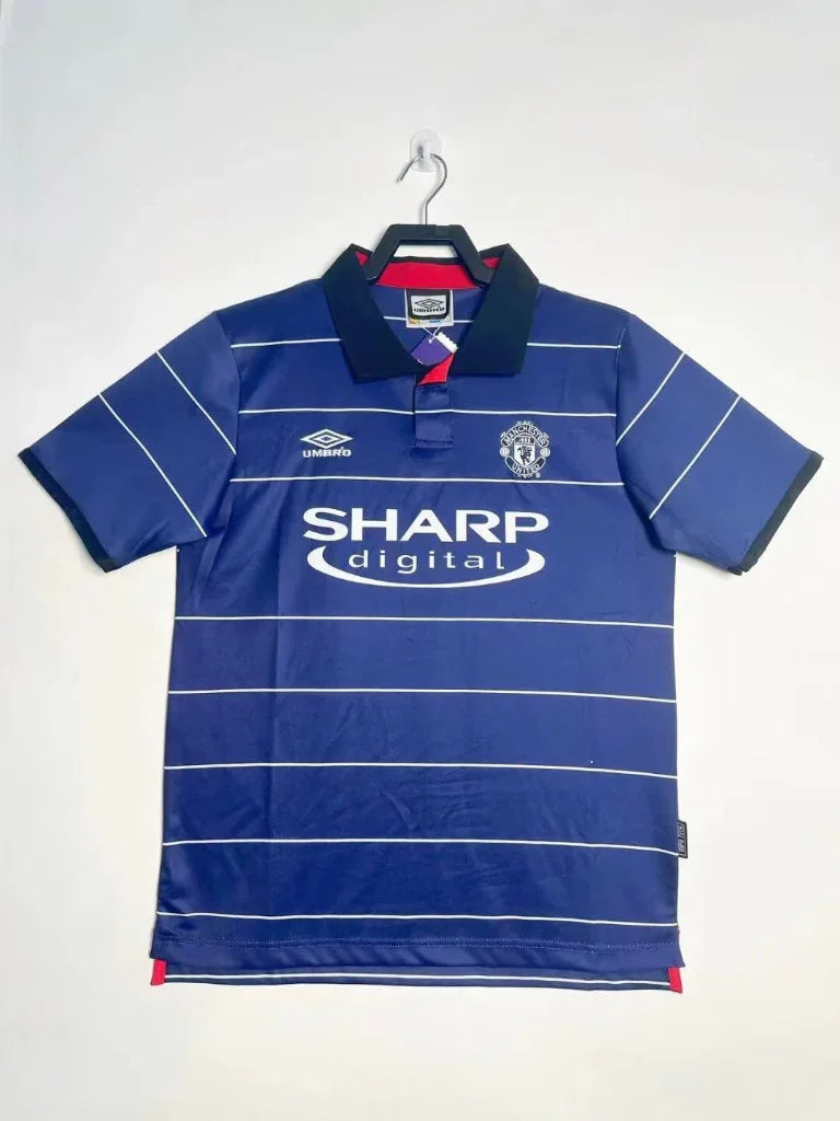Manchester United 1999/00 Vintage Retro Blue Away Jersey - Concept Kits
