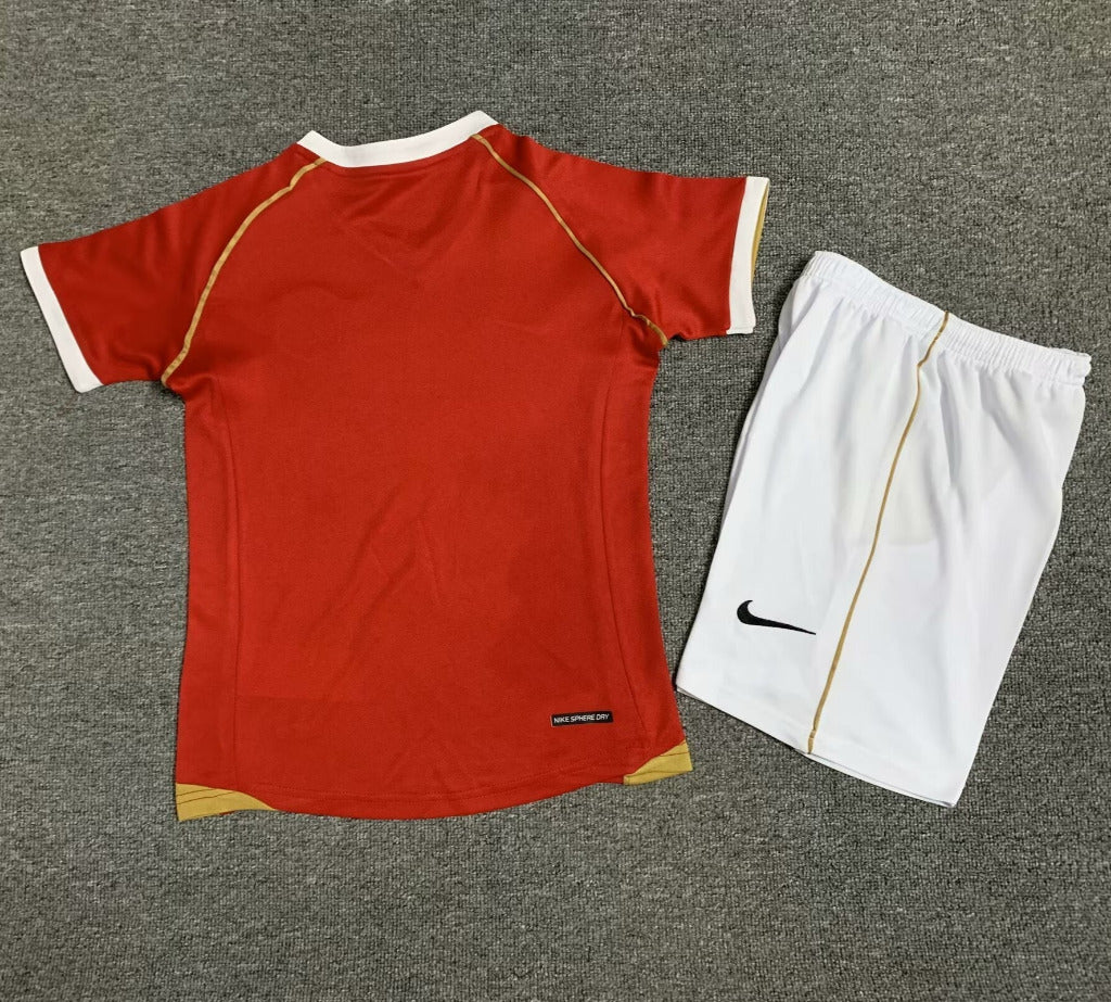 Manchester United 2006/07 Vintage Retro Home Kids Jersey Set