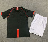 Manchester United 2007/08 Vintage Retro Black Home Kids Jersey Set