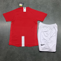 Manchester United 2007/08 Vintage Retro Red Home Kids Jersey Set