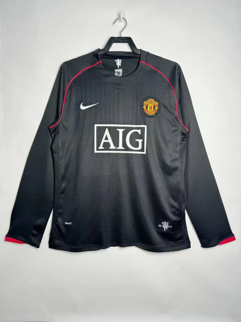 Manchester United 2007/08 Vintage Retro Away Black Long Sleeves Jersey - Concept Kits