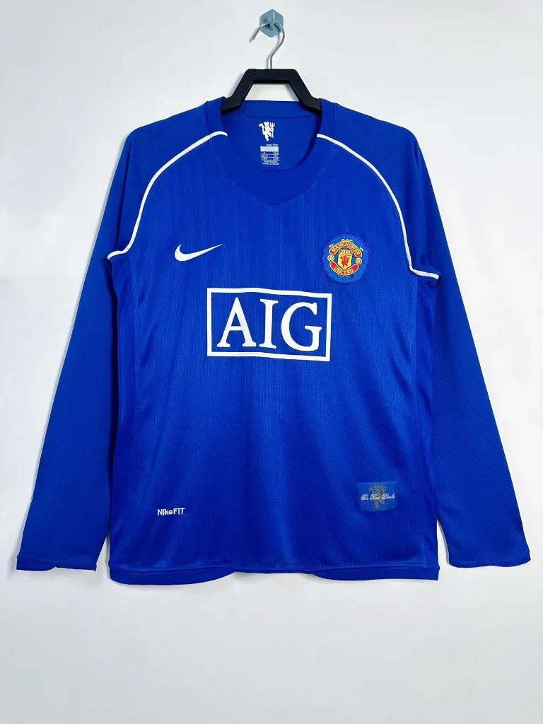 Manchester United 2007/08 Vintage Retro Goalkeeper Blue Long Sleeves Jersey - Concept Kits