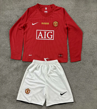 Manchester United 2007/08 Vintage Retro Long Sleeve Kids Jersey Set