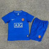 Manchester United 2008/09 Vintage Retro Blue Kids Jersey Set