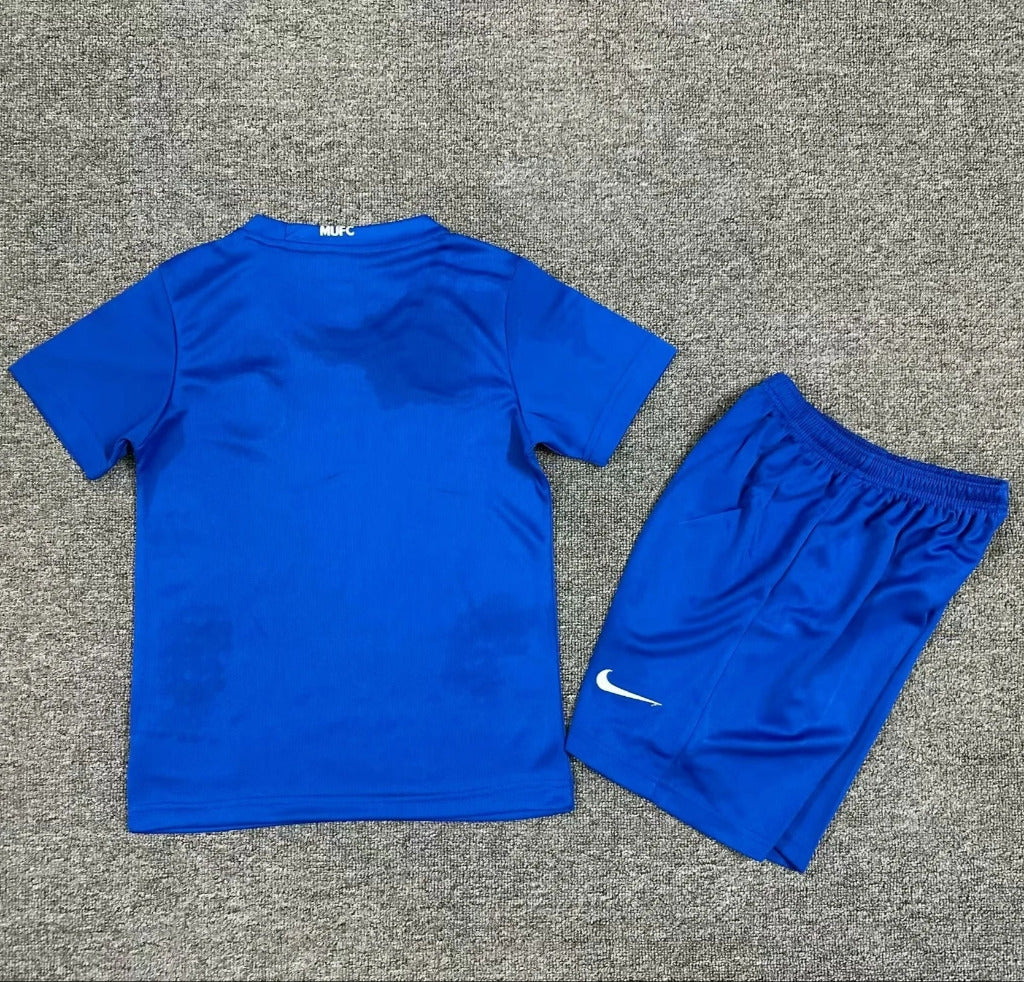 Manchester United 2008/09 Vintage Retro Blue Kids Jersey Set