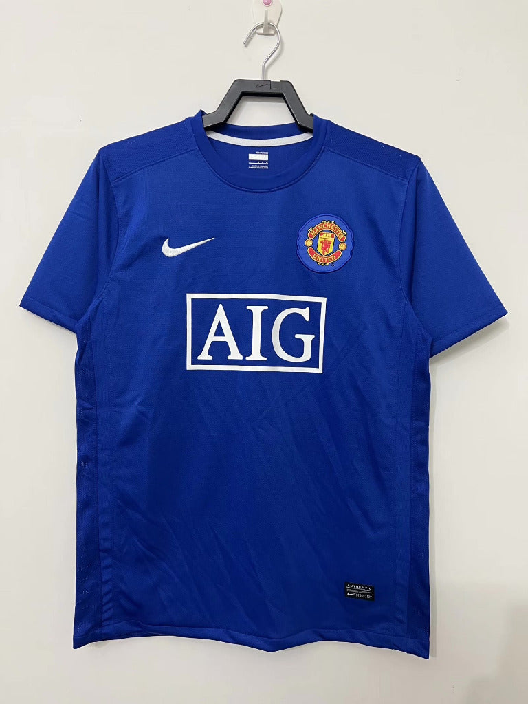 Manchester United 2008/09 Vintage Retro Second Away Blue Jersey - Concept Kits