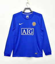Manchester United 2008/09 Vintage Retro Second Away Blue Long Sleeves Jersey - Concept Kits