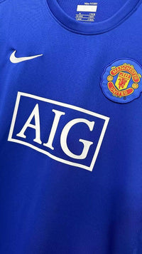Manchester United 2008/09 Vintage Retro Second Away Blue Long Sleeves Jersey - Concept Kits