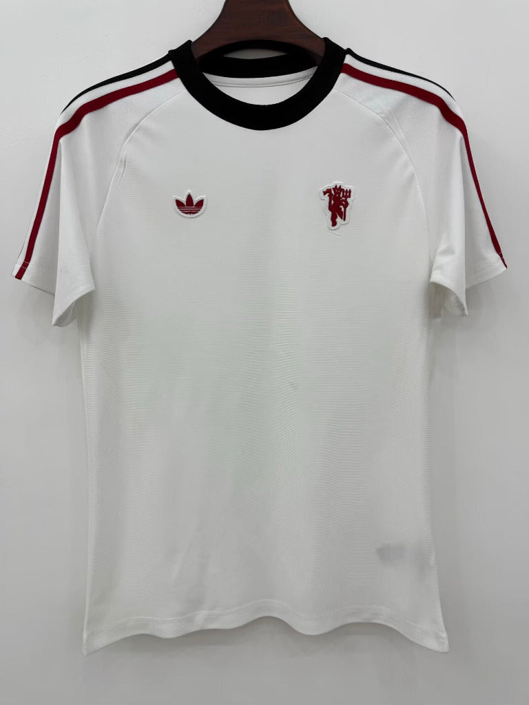 Manchester United 2026 White/Black 2 Stripes Jersey