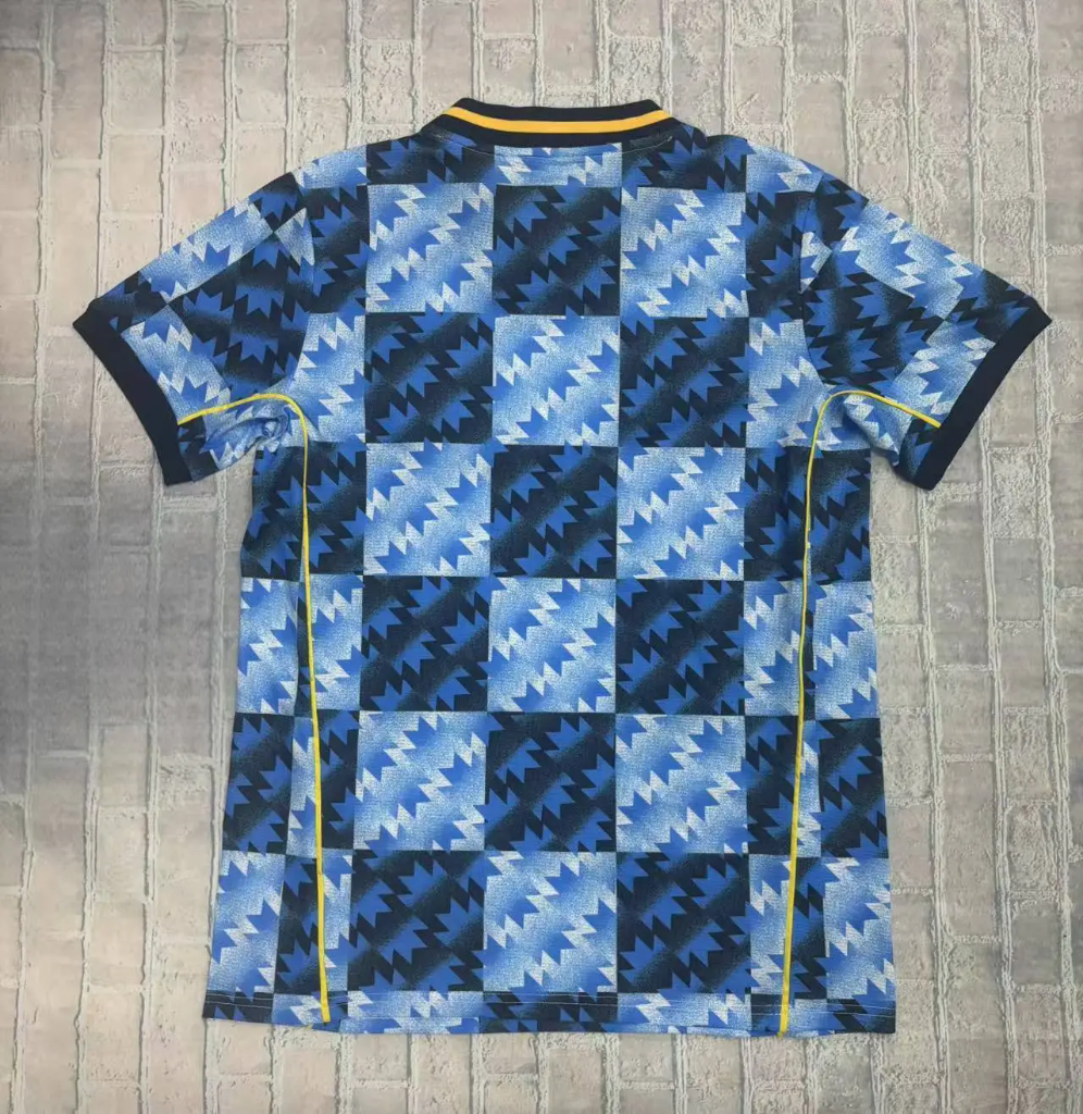 Manchester United 25/26 Black/Blue Check Pattern Jersey