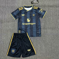 Manchester United 25/26 Black Third Kids Jersey Set