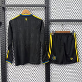 Manchester United 25/26 Black Third Long Sleeve Kids Jersey Set
