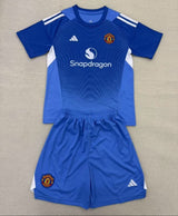 Manchester United 25/26 Blue Goalkeeper Kids Jersey Set