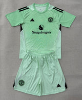 Manchester United 25/26 Green Goalkeeper Kids Jersey Set