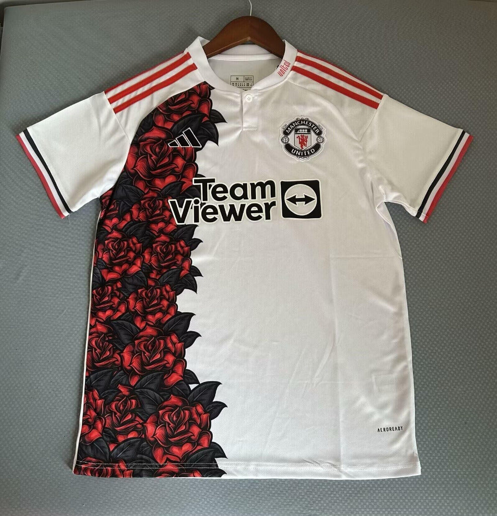 Manchester United 25/26 Red/Black Rose Pattern Jersey