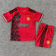 Manchester United 25/26 Red Rose Pattern Kids Jersey Set