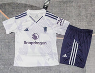 Manchester United 25/26 White Away Kids Jersey Set