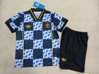 Manchester United 26/26 Check Pattern Kids Jersey Set