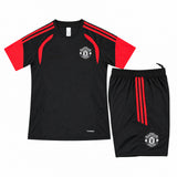 Manchester United 26/27 Black/Red Stripes Training Kids Jersey Set